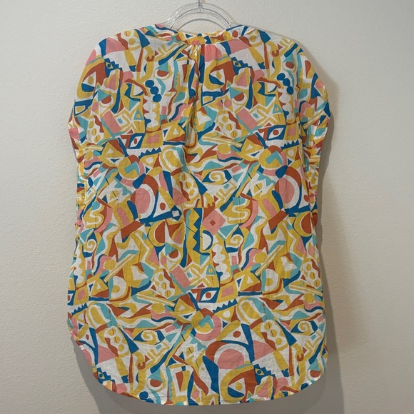 Anthropologie Danielle Kroll Brooklynnite Geometric Printed top Women'sLarge NEW - Picture 10 of 14